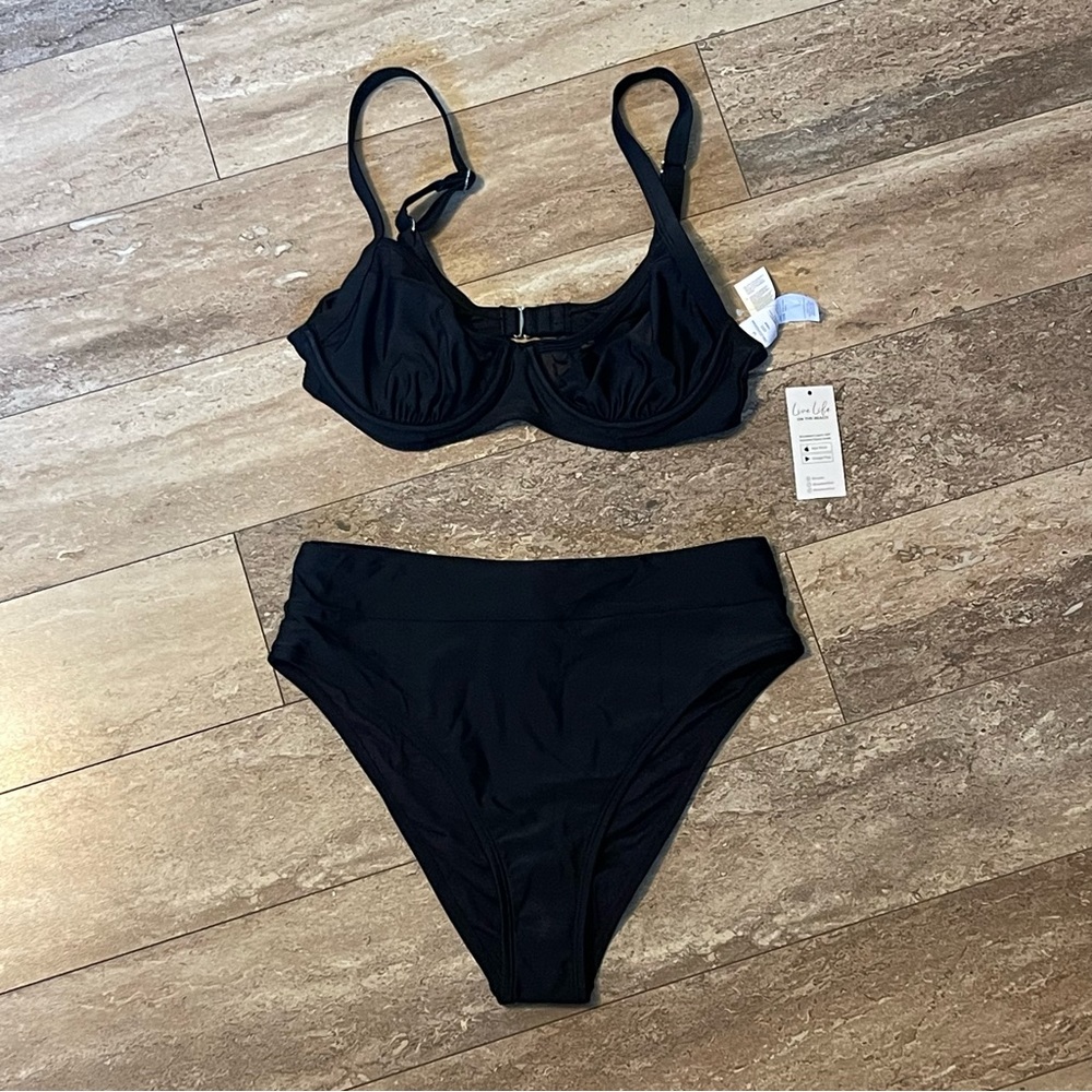 NWT High Waist Cheeky Bikini Set
